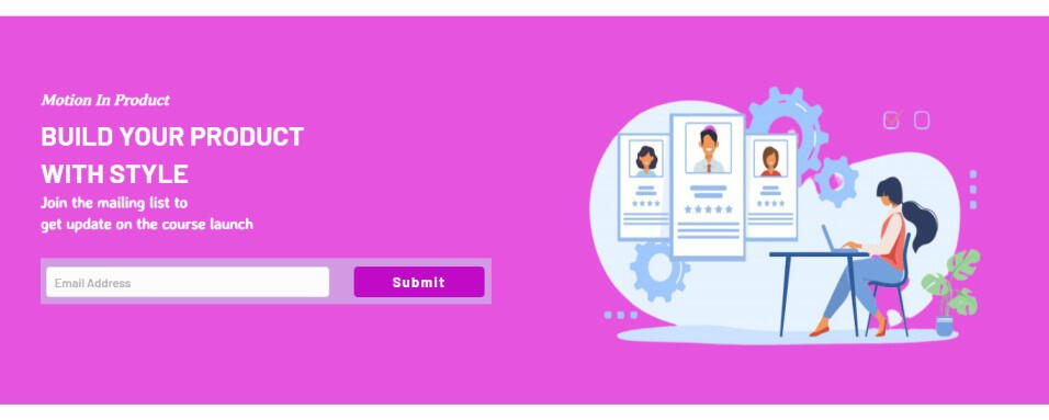 Sign up form designed on Bubble.io